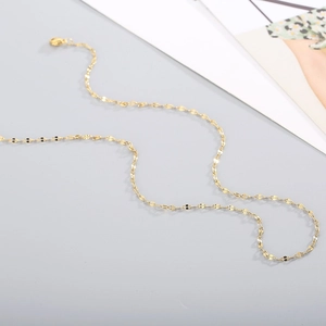 Detailed view of creative gold titanium steel lip chain necklace with unique links