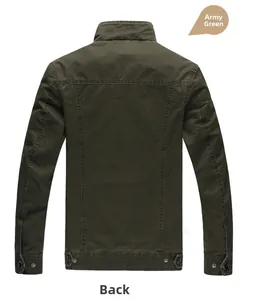 Rückansicht einer armegrünen Freizeitjacke mit Workwear-Nähten und Canvas-Struktur