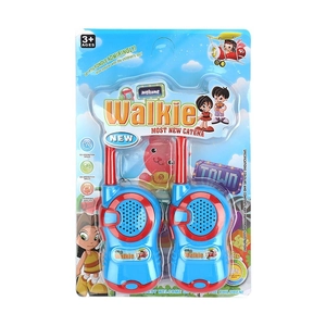 Red and blue kids walkie talkie set for indoor and outdoor interactive communication play