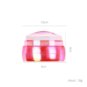 Detailed size specifications for iridescent pink silicone French nail art stamper tool