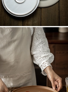 Macro detail of textured ceramic steak plates in warm kitchen and lifestyle setting