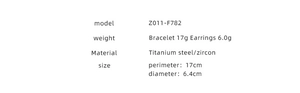 Detailed sizing and material specs for French vintage titanium steel jewelry set
