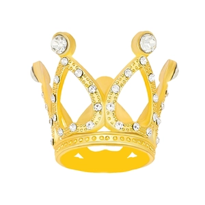 Elegant gold alloy crown with sparkling faceted gemstones for kids' parties and events