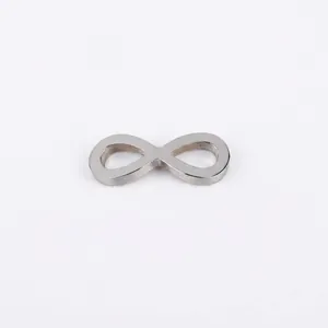 Polished stainless steel infinity symbol connector for DIY jewelry, 20x8x1.5mm size