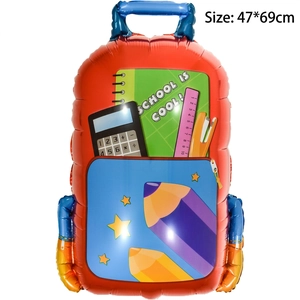 Cartoon schoolbag shaped foil balloon for back-to-school party decorations 47x69cm