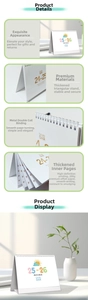 Macro view of 2025-2026 desk calendar showing silver dual-wire binding and 200g premium paper