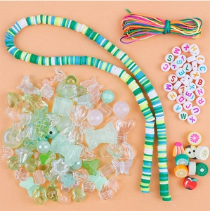 DIY phone charm kit with colorful polymer clay beads and resin charms for handmade crafts