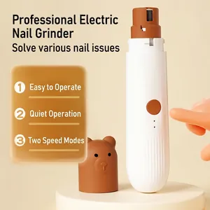 Portable electric pet nail grinder with light and bear cap for dogs and cats