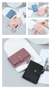 Detailed view of compact zip wallet showing multi-card slots and secure snap closure