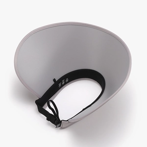 Grey wide brim empty top sun hat with UV protection UPF 50+ and adjustable buckle