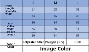 Detailed size chart for women's round neck knit cardigan in sizes S, M, and L
