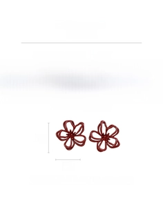 Specifiche degli orecchini a lobo a fiore rosso con dimensioni 3cm e peso 11,1g