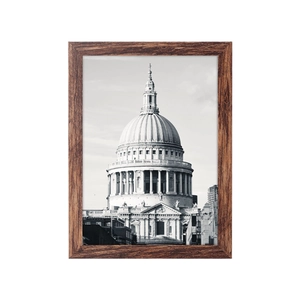 Minimalist dark wood frame with St. Paul's Cathedral black and white architecture print