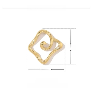 Technische Zeichnung eines 18mm Quadratspiralen-Anhängers aus Edelstahl mit Maßen