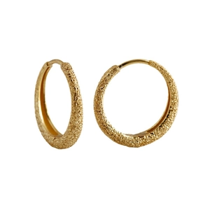 Minimalist S925 sterling silver hoop earrings with a textured sparkling sand finish