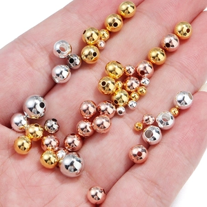 Polierte 18k vergoldete nahtlose Kupferperlen in Gold, Silber und Roségold-Finish