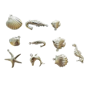 Marine life themed hollow stainless steel charms for DIY jewelry making