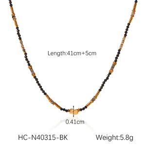 Macro shot of colorful beaded necklace with weight 5.8g and length 41cm-46cm detail