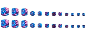 Detailed set of 22 pieces of blue-purple floral textured matte finish press-on toenails