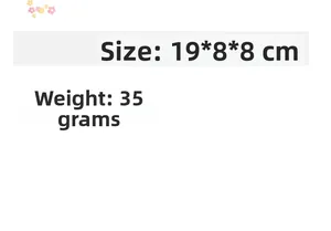 Detailed size specifications for strawberry pencil case measuring 19x8x8cm and weighing 35g