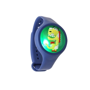 Bracelet lumineux en silicone pour enfants avec dinosaure et affichage LED vert