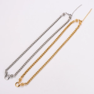 Minimalist 18k gold and silver vacuum plated stainless steel woven circle necklaces