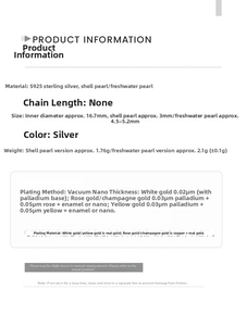 Detail specifications of S925 sterling silver ring featuring freshwater pearls and silver beads