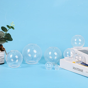 Macro view of clear sphere silicone molds for resin casting in various diameter sizes