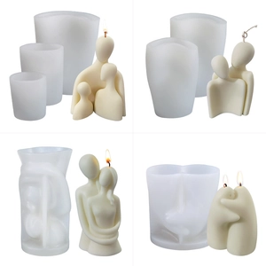 Stampi in silicone per candele fai da te con ritratti di famiglie e coppie abbracciate