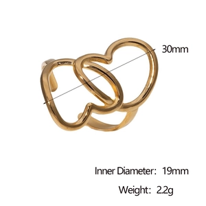 Spécifications de taille pour la bague cœur entrelacée en or avec une largeur de 30 mm