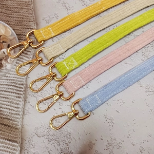 Corduroy dog harness and leash set with gold metal buckles in five pastel colors