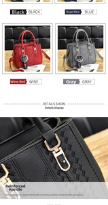 Close-up of reinforced handles and V-shaped weave pattern on multi-color leather handbags