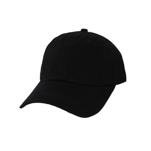Classic black cotton canvas baseball cap with curved brim and minimalist adjustable design