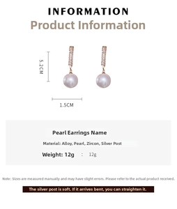 Tableau des tailles détaillé pour boucles d'oreilles perles de 5,2 cm avec tige en argent