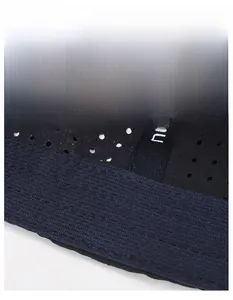 Detail of the breathable mesh fabric and wide moisture-wicking sweatband on the sports cap