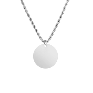 Collana Con Pendente Rotondo Liscio Acciaio Inossidabile Minimalista Catena Torsione Gioielli Geometrici Per Uomo Donna