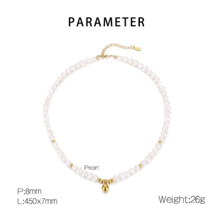 Spécifications du collier de perles d'eau douce 8mm avec détails de longueur