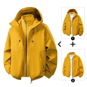 Wasserdichte Winddichte Kapuzen-Outdoor-Jacke Mit Abnehmbarem Fleecefutter Warmer Wander- Und Reise-Mantel Für Herren Und Damen