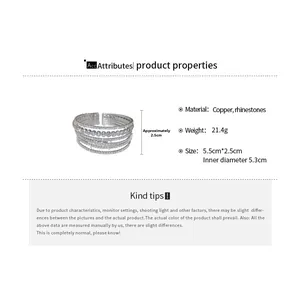 Detailed size chart for the rhinestone multi-layer open bangle showing 5.3cm inner diameter