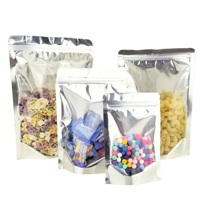Sacchetti richiudibili trasparenti con retro argento in quattro misure per alimenti e piccoli oggetti