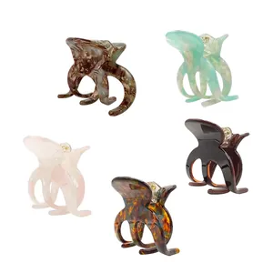 French Acetate Hair Claw Clip Marbled Tortoise Shell Strong Hold Polished Shark Clip For Women Hair Styling Accessories