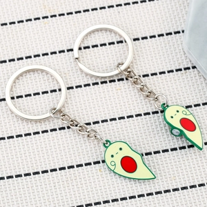 Süße Avocado Paar Schlüsselanhänger mit Magnetherz für Taschen und Valentinstag