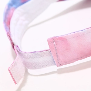 Tie-dye sun visor hat with adjustable pink purple blue velcro strap for outdoor sports