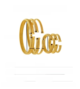 Detailed sizing specifications for gold stainless steel threaded collar and bangle set
