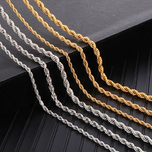 Minimalist Rope Chain Necklace Stainless Steel Vacuum Electroplated Fashion Jewelry For Men Women