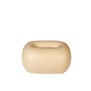 Boîte à mouchoirs moderne en céramique crème avec forme ronde pour décoration d'intérieur