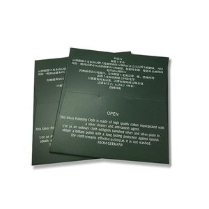 Professional dark green jewelry cleaning cloth in 8.2x8.2cm square cotton material