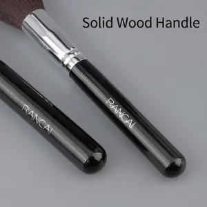 RANCAI professional makeup brush with black glitter wood handle and silver ferrule detail