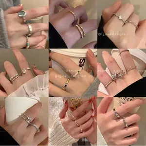 Elegant Adjustable Ring Imitation Artificial Pearl Zircon Alloy Rhinestone French Style Fashion Jewelry For Women Gift