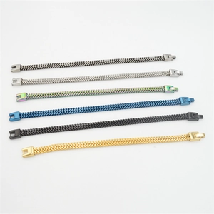 Men Titanium Steel Bracelet Braided Wheat Ear Chain Retro Punk Stainless Steel Jewelry For Boys Fashion Accessory